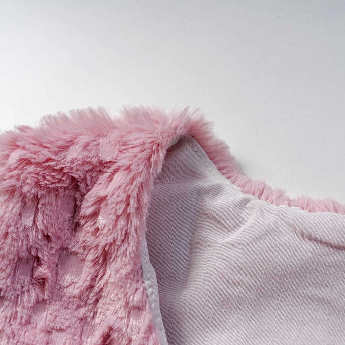 Παιδικό αμάνικο γουνάκι για κορίτσια Mona ροζ εποχιακό οικονομικό βόλτα γούνινο ετών online (3)