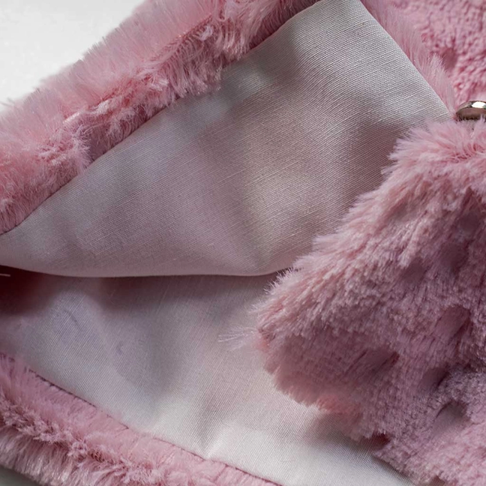 Παιδικό αμάνικο γουνάκι για κορίτσια Mona ροζ εποχιακό οικονομικό βόλτα γούνινο ετών online (4)