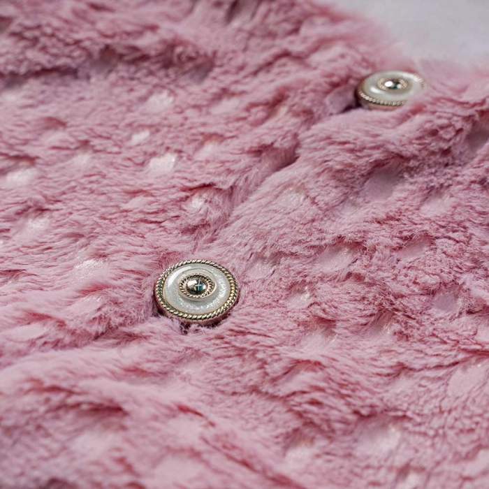 Παιδικό αμάνικο γουνάκι για κορίτσια Mona ροζ εποχιακό οικονομικό βόλτα γούνινο ετών online (5)