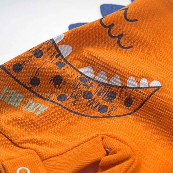 Βρεφικό φορμάκι για αγόρια Crocodil πορτοκαλί βαμβακερό καλοκαιρινό καθημερινό άνετο μηνών online (4)