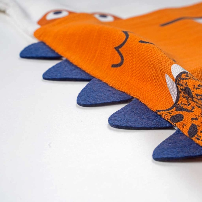Βρεφικό φορμάκι για αγόρια Crocodil πορτοκαλί βαμβακερό καλοκαιρινό καθημερινό άνετο μηνών online (5)