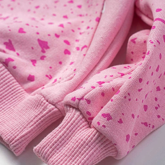 Παιδικό σετ φόρμας για κορίτσια Bow Bear ροζ καθημερινό σχολείο χειμωνιάτικο με χνούδι ετών online (4)