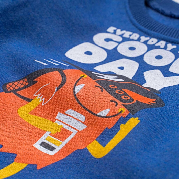 Παιδικό σετ φόρμας για αγόρια Good Day μπλε χειμωνιάτικο βαμβακερό άνετο σχολείο με χνούδι ετών online (1)