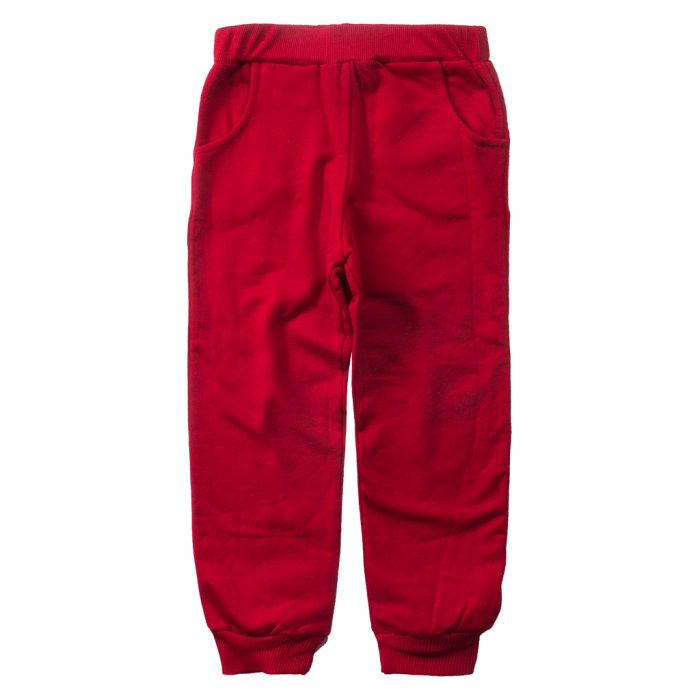 Παιδικό παντελόνι φόρμας για κορίτσια Edith κόκκινο καθημειρνό σχολείο χειμερινό χνούδι ετών online  (1)