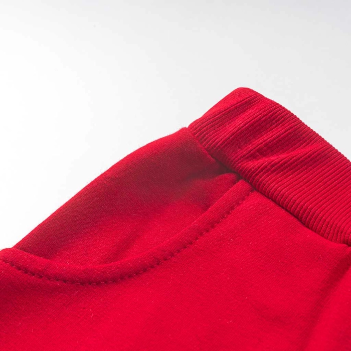 Παιδικό παντελόνι φόρμας για κορίτσια Edith κόκκινο καθημειρνό σχολείο χειμερινό χνούδι ετών online  (2)