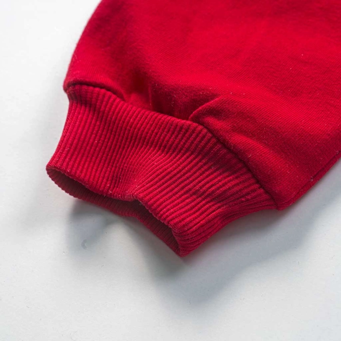 Παιδικό παντελόνι φόρμας για κορίτσια Edith κόκκινο καθημειρνό σχολείο χειμερινό χνούδι ετών online  (3)