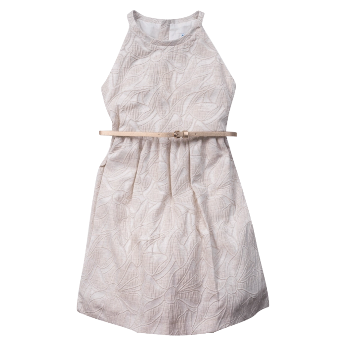 Παιδικό φόρεμα Mayoral για κορίτσια Adele μπεζ casual επώνυμο γενέθλια ετών (1)