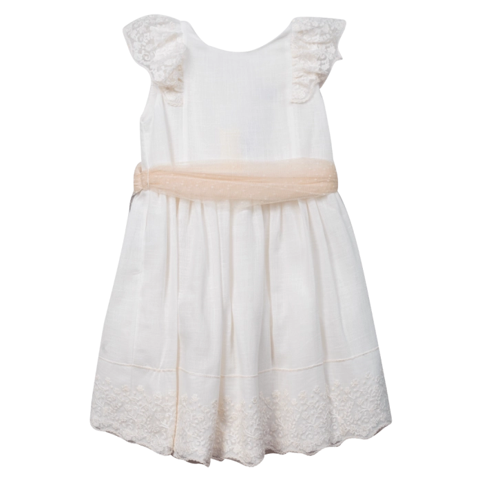 Παιδικό φόρεμα Mayoral για κορίτσια Ivonne άσπρο casual επώνυμο γενέθλια ετών (8)