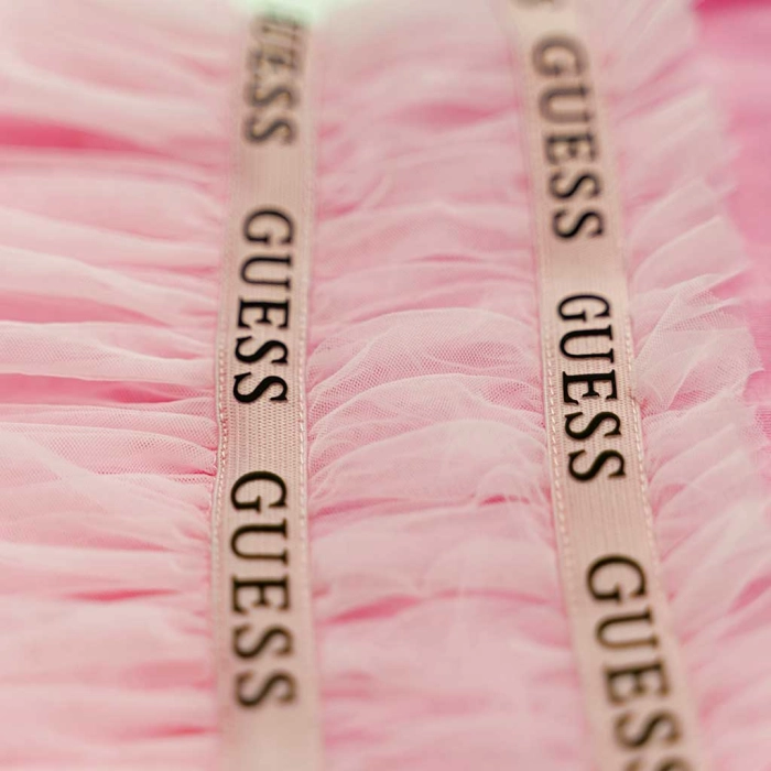 Βρεφικό φόρεμα GUESS για κορίτσια Sugar ροζ κοριτσίστικα μοντέρνα καλοκαιρινά φορέματα επώνυμα online ετών  (3)