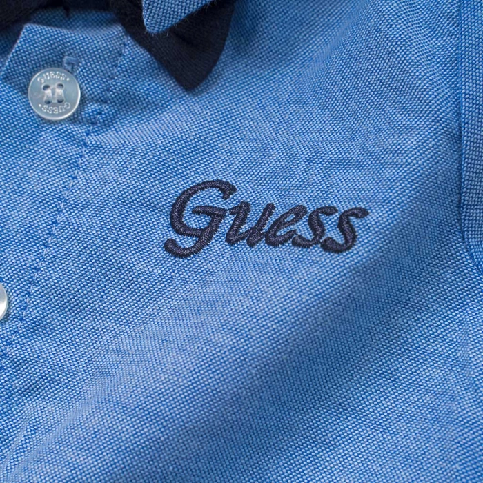 Βρεφικό σετ φόρμας GUESS για αγόρια Baby Boss γαλάζιο online επώνυμο ζιπουνάκι βαμβακερό καθημερινό μηνών (3)