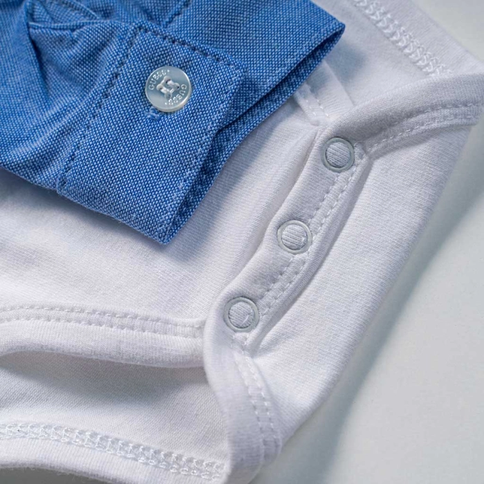 Βρεφικό σετ φόρμας GUESS για αγόρια Baby Boss γαλάζιο online επώνυμο ζιπουνάκι βαμβακερό καθημερινό μηνών (5)