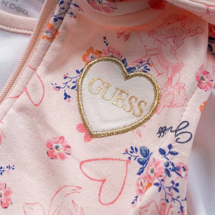 Βρεφικό σετ φόρμας GUESS για κορίτσια Carousel ροζ επωνυμο αμάνικο βαμβακερό δώρο ετών online (2)