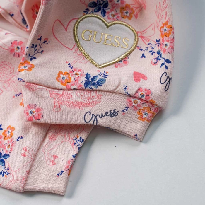 Βρεφικό σετ φόρμας GUESS για κορίτσια Carousel ροζ επωνυμο αμάνικο βαμβακερό δώρο ετών online (4)