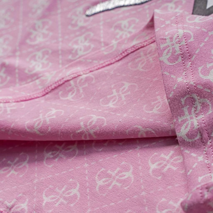 Παιδική μπλούζα GUESS για κορίτσια Logo Icon ροζ καθημερινή ελάστική κοντή επώνυμη μακό ετών crop online (2)