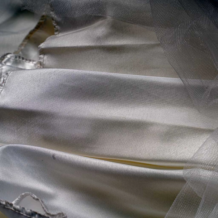 Παιδικό φόρεμα αμπιγέ για κορίτσια Aria άσπρο γάμο βάφτιση παρανυφάκι χρυσόσκονη καλό τούλι ετών online (5)