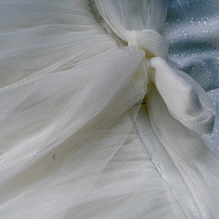 Παιδικό φόρεμα αμπιγέ για κορίτσια Aria άσπρο γάμο βάφτιση παρανυφάκι χρυσόσκονη καλό τούλι ετών online (6)