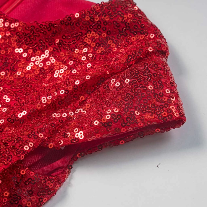 Παιδικό φόρεμα αμπιγέ για κορίτσια Giana κόκκινο παρανυφάκι γάμο βάφτιση καλό παγιέτες τούλι ετών online (2)