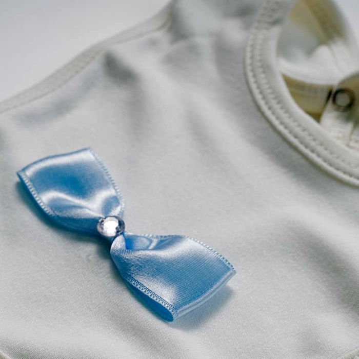 Βρεφικό φορμάκι για αγόρια Angel γαλάζιο νεογέννητο καλό πρίγκιπας στρας σετ μηνών online (4)