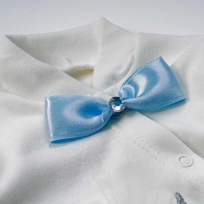 Βρεφικό φορμάκι για αγόρια Angel γαλάζιο νεογέννητο καλό πρίγκιπας στρας σετ μηνών online (6)