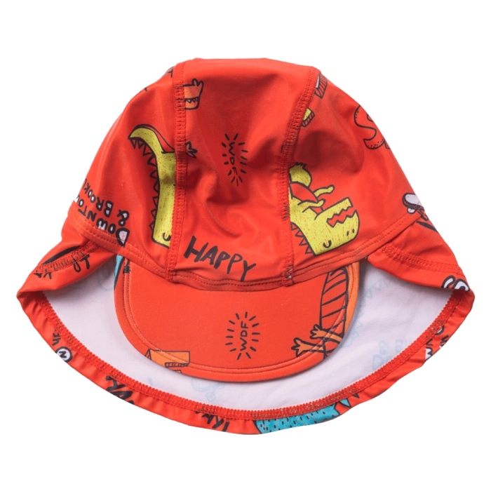 Βρεφικό καπέλο Losan για αγόρια Skatedino πορτοκαλί δεινόσαυρος καθημερινά καλοκαιρινά ήλιο μηνών καπέλα online (1)