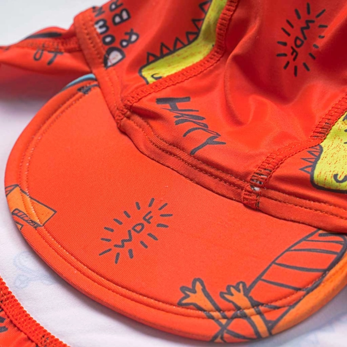 Βρεφικό καπέλο Losan για αγόρια Skatedino πορτοκαλί δεινόσαυρος καθημερινά καλοκαιρινά ήλιο μηνών καπέλα online (2)