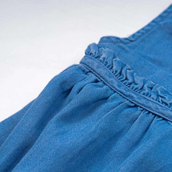Βρεφικό φόρμεα Losan για κορίτσια Daisy μπλε τζιν μωρό βόλτα με βρακάκι επώνυμο καλοκαιρινό μηνών jean online (4)