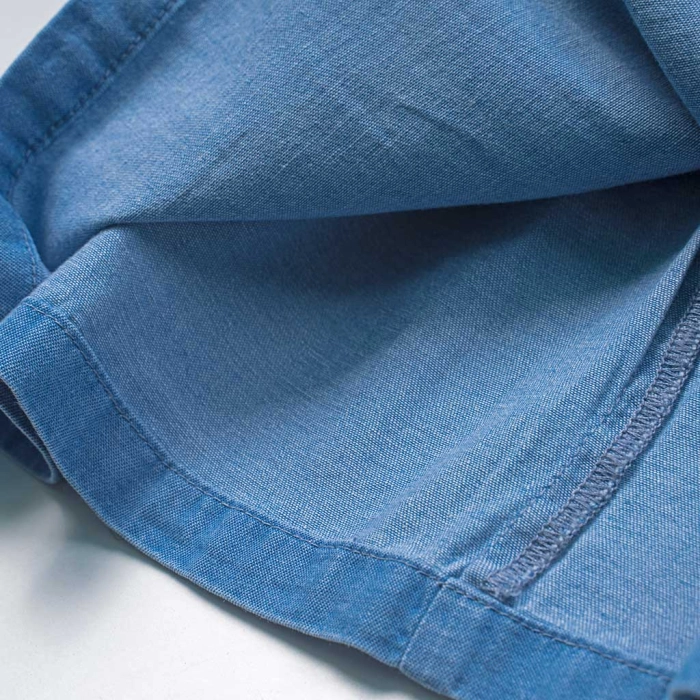 Βρεφικό φόρμεα Losan για κορίτσια Daisy μπλε τζιν μωρό βόλτα με βρακάκι επώνυμο καλοκαιρινό μηνών jean online (5)