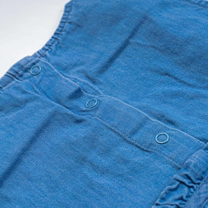 Βρεφικό φόρμεα Losan για κορίτσια Daisy μπλε τζιν μωρό βόλτα με βρακάκι επώνυμο καλοκαιρινό μηνών jean online (7)