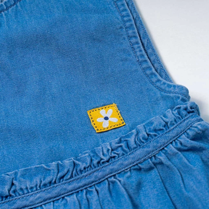 Βρεφικό φόρμεα Losan για κορίτσια Daisy μπλε τζιν μωρό βόλτα με βρακάκι επώνυμο καλοκαιρινό μηνών jean online (2)