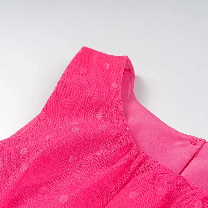 Παιδικό φόρεμα Name it για κορίτσια Dot φούξια καλοκαιρινό οικονομικό casual τούλι ετών online (2)