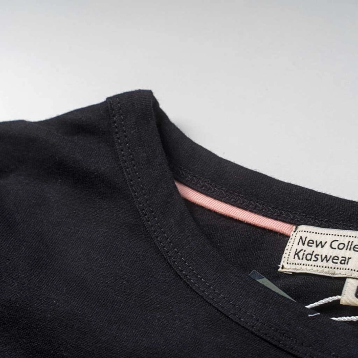 Παιδική μπλούζα New College για αγόρια Daisy Flower μαύρο κοντομάνικες μπλούζες tshirt καλοκαιρινά μακό μοντένα ετών (3)