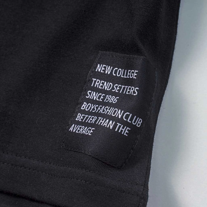 Παιδική μπλούζα New College για αγόρια Blocks μαύρο κοντομάνικες μπλούζες tshirt καλοκαιρινά μακό μοντένα ετών (5)