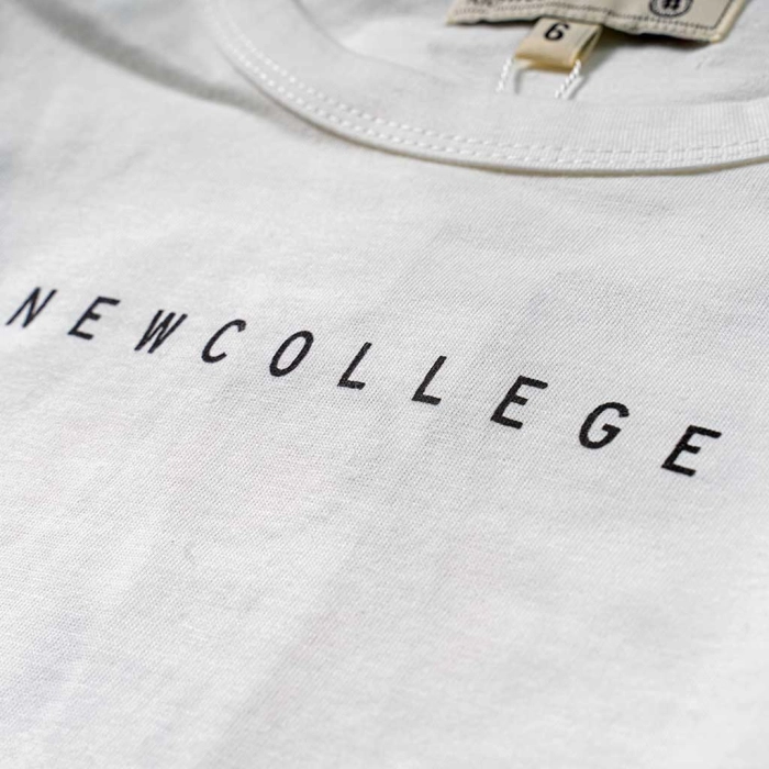 Παιδική μπλούζα New College για αγόρια Young άσπρο κοντομάνικες μπλούζες tshirt καλοκαιρινά μακό μοντένα ετών (2)