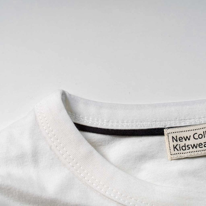 Παιδική μπλούζα New College για αγόρια Young άσπρο κοντομάνικες μπλούζες tshirt καλοκαιρινά μακό μοντένα ετών (4)