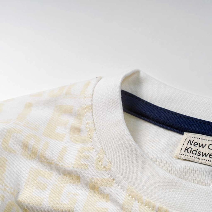 Παιδική μπλούζα New College για αγόρια Ride άσπρο κοντομάνικες μπλούζες tshirt καλοκαιρινά μακό μοντένα ετών (3)