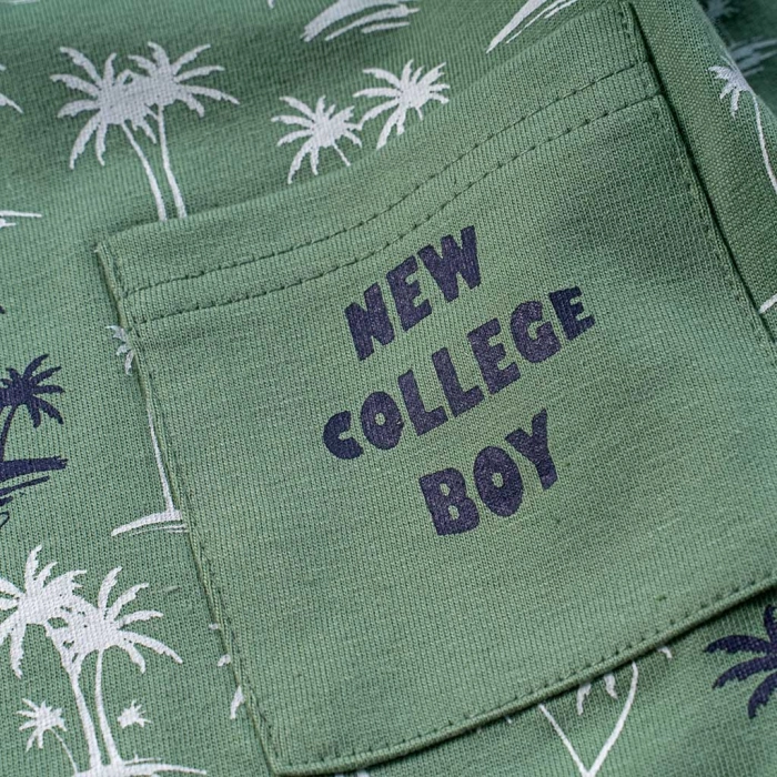 Παιδική μπλούζα New College για αγόρια Palms πράσινο κοντομάνικες μπλούζες tshirt καλοκαιρινά μακό μοντένα ετών (3)