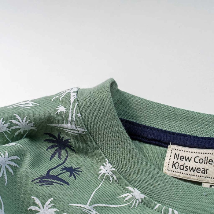Παιδική μπλούζα New College για αγόρια Palms πράσινο κοντομάνικες μπλούζες tshirt καλοκαιρινά μακό μοντένα ετών (4)