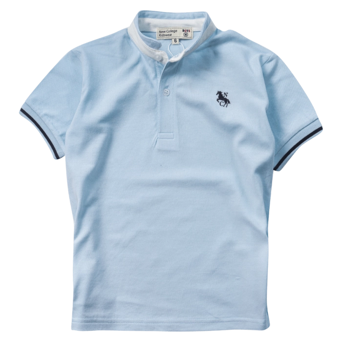Παιδική μπλούζα polo New College για αγόρια Dreams γαλάζιο κοντομάνικες μπλούζες πόλο γιακάς καλοκαιρινά μοντένα ετών (1)