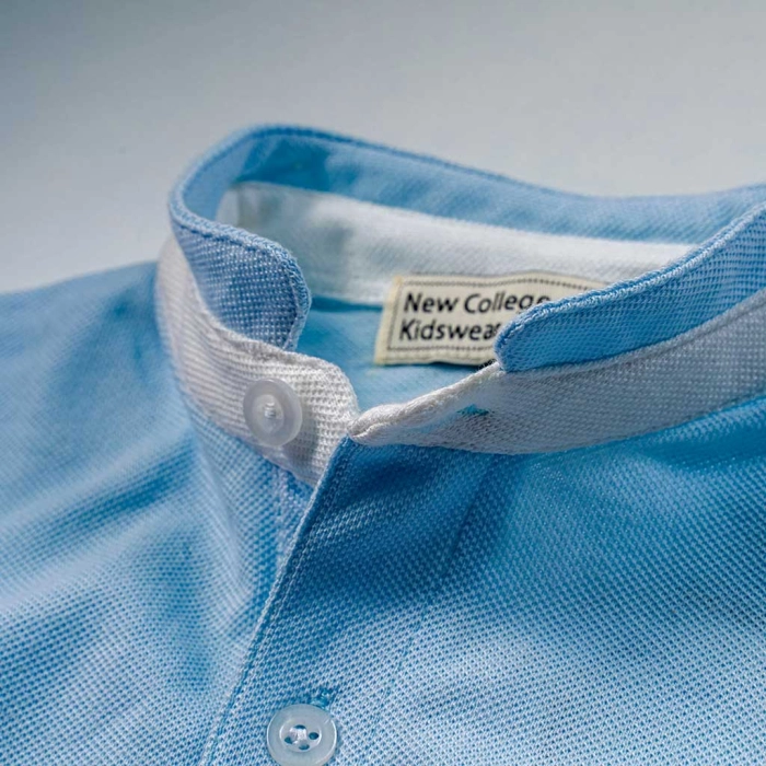 Παιδική μπλούζα polo New College για αγόρια Dreams γαλάζιο κοντομάνικες μπλούζες πόλο γιακάς καλοκαιρινά μοντένα ετών (4)