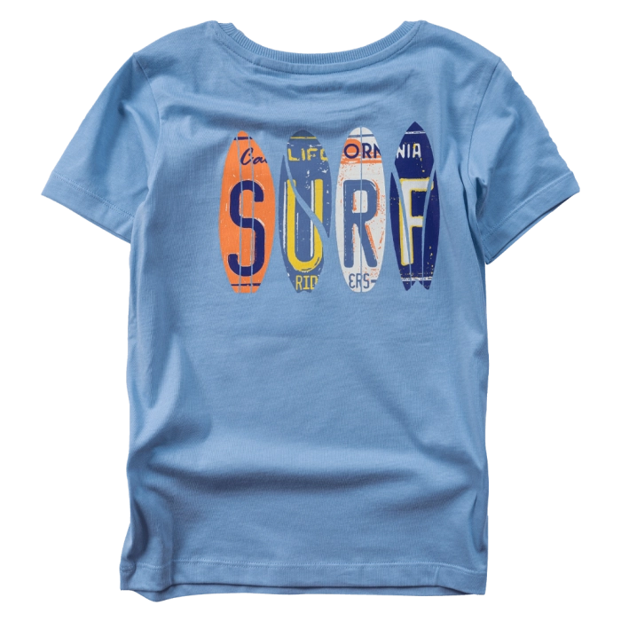 Παιδική μπλούζα Name it για αγόρια Wave Riders γαλάζιο καθημερινή καλοκαιρινή μακό βαμβακερή άνετη ετών online (2)