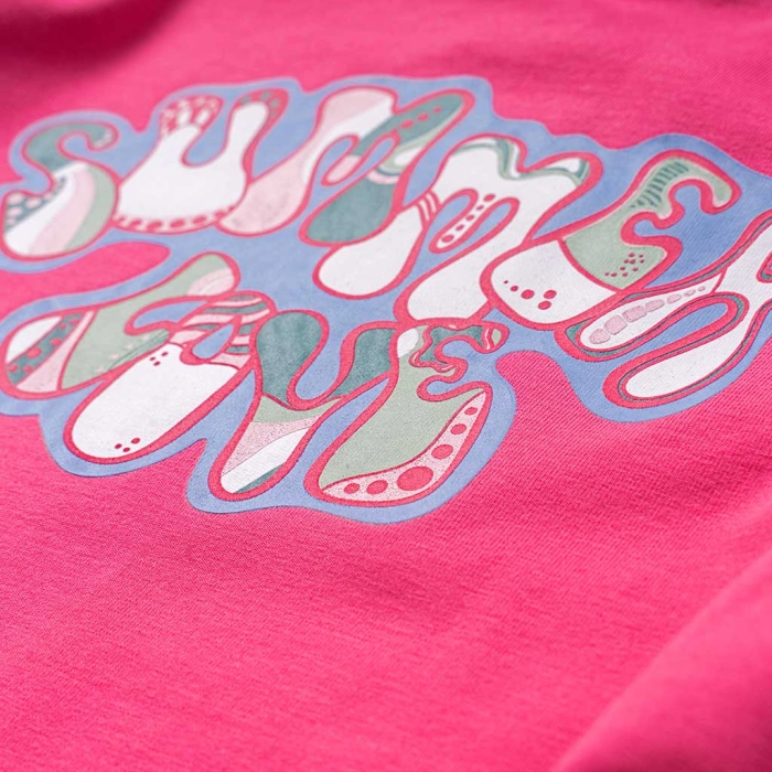 Παιδική μπλούζα Name it για κορίτσια Summer love ροζ σχολείο καθημερινό μακό βαμβακερό ετών online (2)