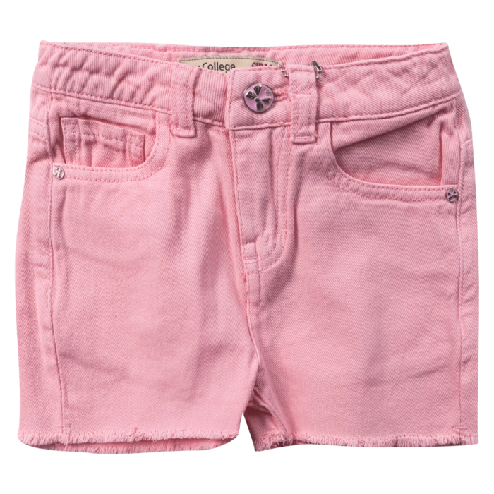 Παιδικό σορτς New College για κορίτσια Moon ροζ τζιν άνετο καλοκαιρινό jean casual ετών (1)