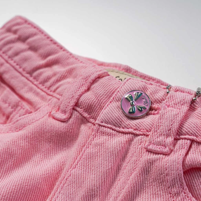 Παιδικό σορτς New College για κορίτσια Moon ροζ τζιν άνετο καλοκαιρινό jean casual ετών (2)