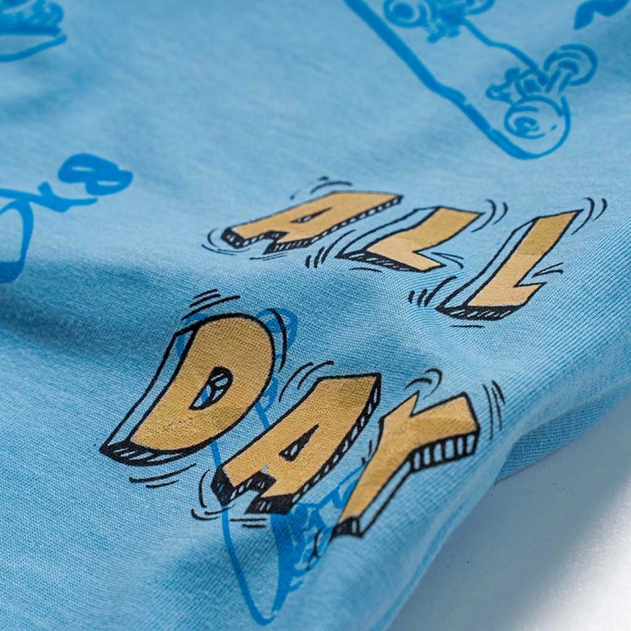 Παιδικό σετ ΝΕΚ για αγόρια All day γαλάζιο καλοκαιρινά σετάκια μακό αγορίστικα με βερμούδα κοντομάνικο ετών online (6)