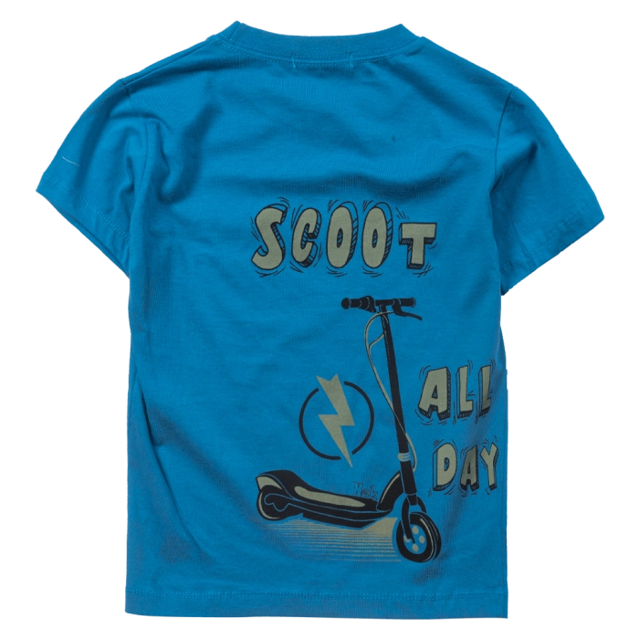 Παιδικό σετ ΝΕΚ για αγόρια Scooter μπλε καλοκαιρινά σετάκια μακό αγορίστικα με βερμούδα κοντομάνικο ετών online (2)