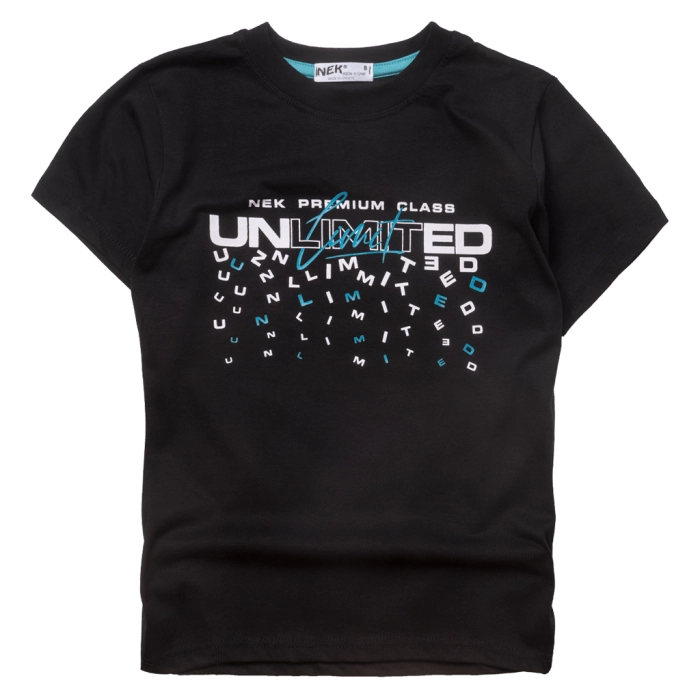 Παιδική μπλούζα ΝΕΚ για αγόρια Unlimited μαύρο καλοκαιρινές κοντομάνικες t-shirt μακό ετών online (1)