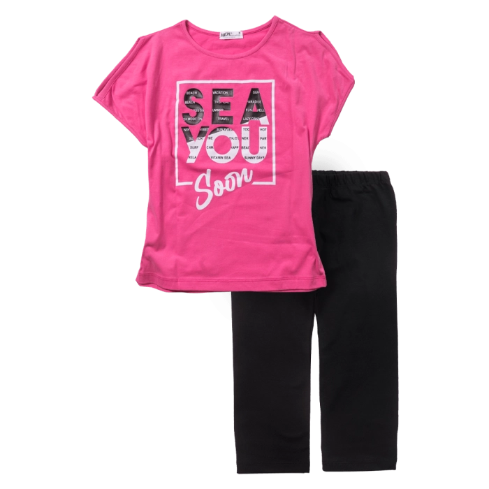 Παιδικό σετ ΝΕΚ για κορίτσια Sea you φούξια καλοκαιρινά σετάκια αθλητικά μακό με σοσρτσάκι ετών online (2)