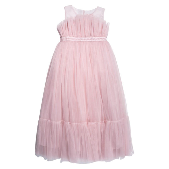 Παιδικό φόρεμα αμπιγέ για κορίτσια Selena ροζ γάμο βάφτιση χρυσόσκονη καλό τούλι ετών online (1)