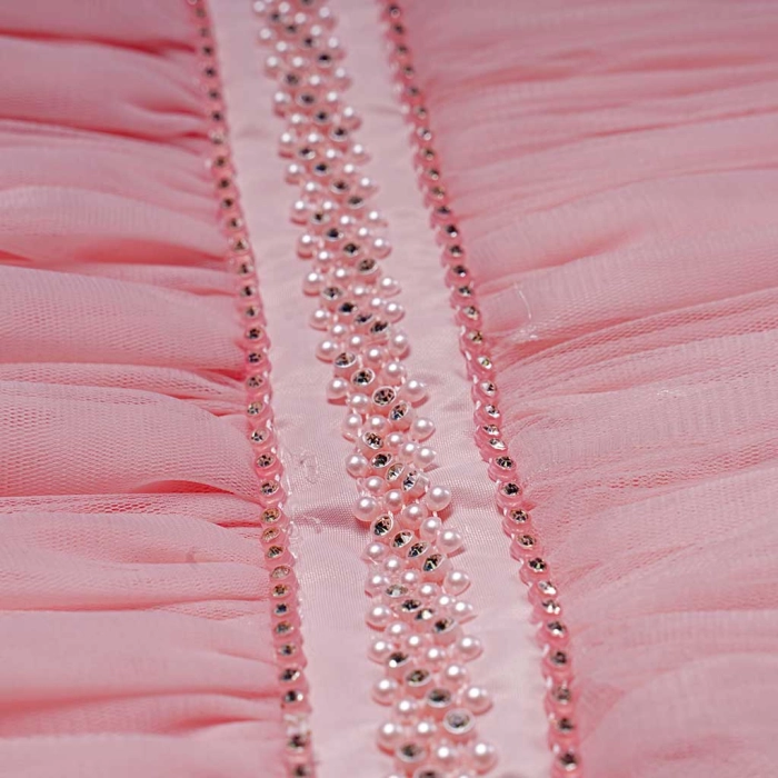 Παιδικό φόρεμα αμπιγέ για κορίτσια Selena ροζ γάμο βάφτιση χρυσόσκονη καλό τούλι ετών online (3)