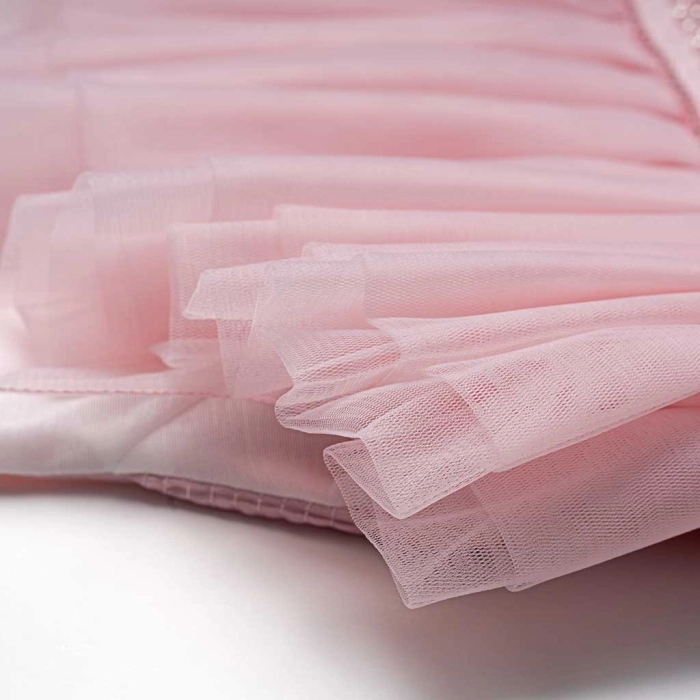 Παιδικό φόρεμα αμπιγέ για κορίτσια Selena ροζ γάμο βάφτιση χρυσόσκονη καλό τούλι ετών online (4)